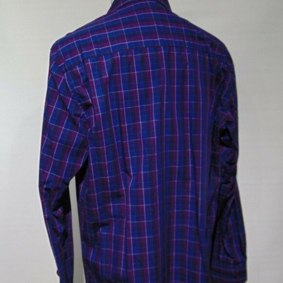 Kenneth Cole Reaction Purple Plaid Button Shirt - Picture 5 of 9